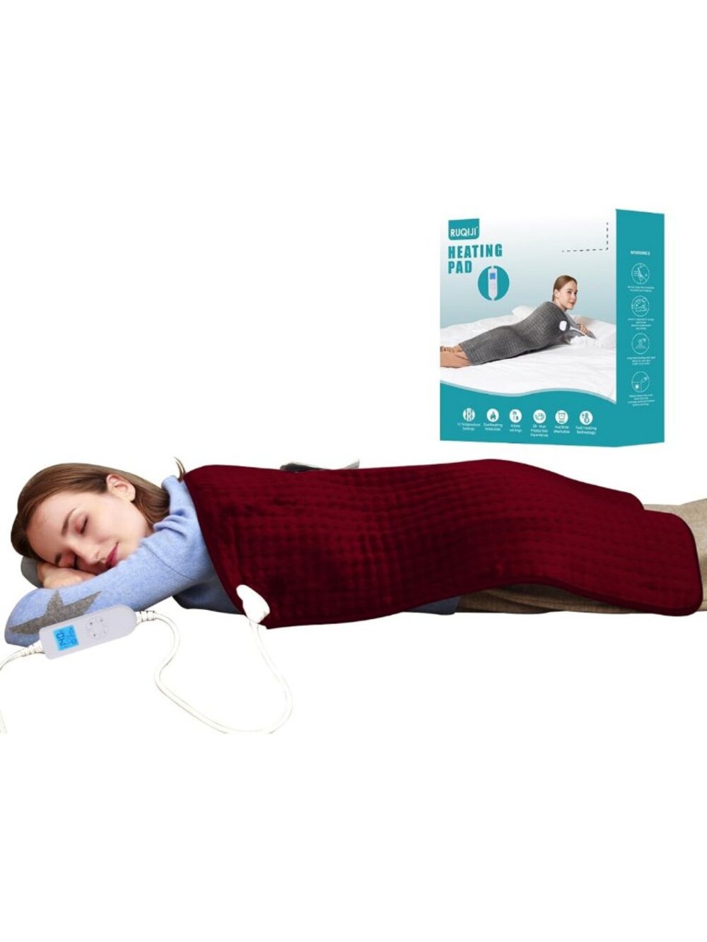 XXXL King Size Heating Pad - 10 Heat Settings for Back, Neck, Shoulders & Cramps